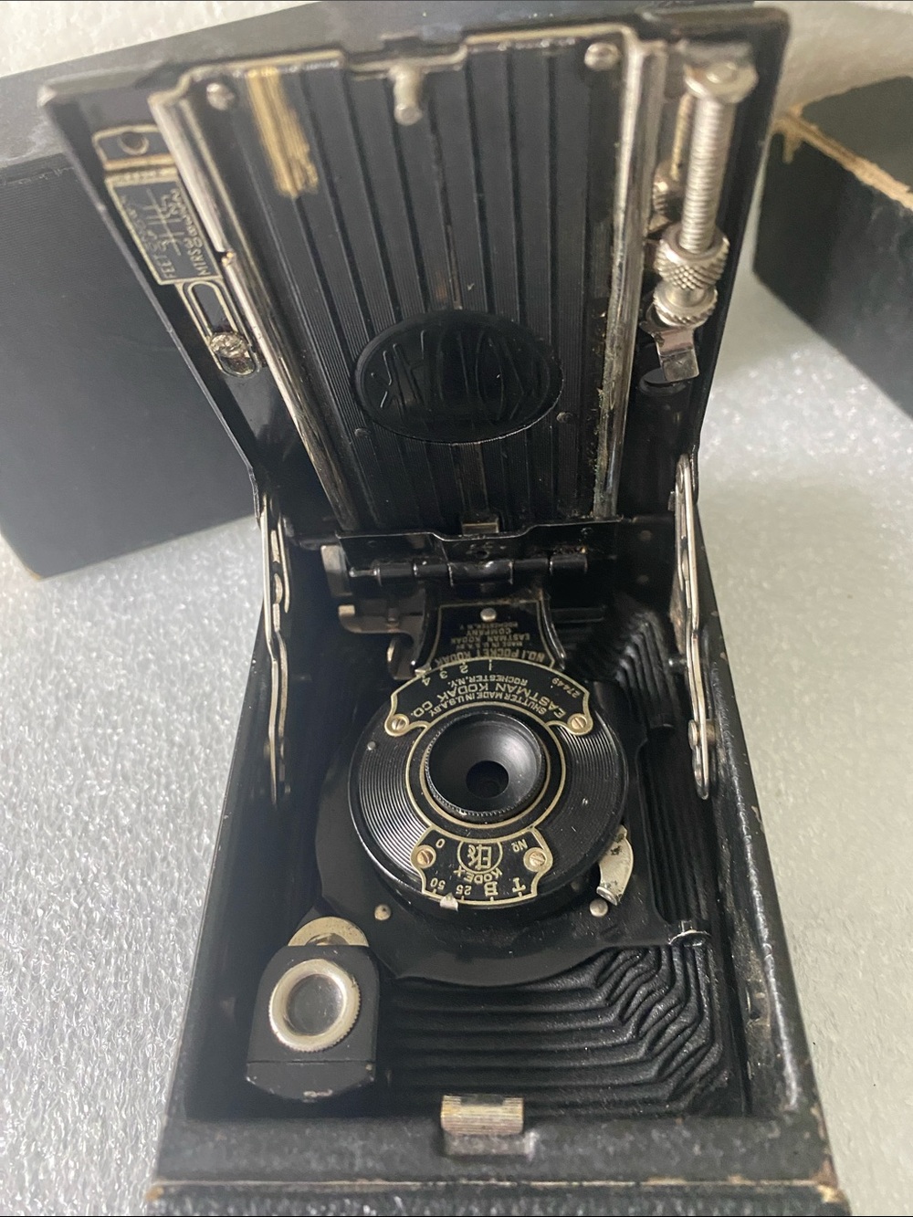 Vintage Folding Camera - Black Compact Bellows Camera